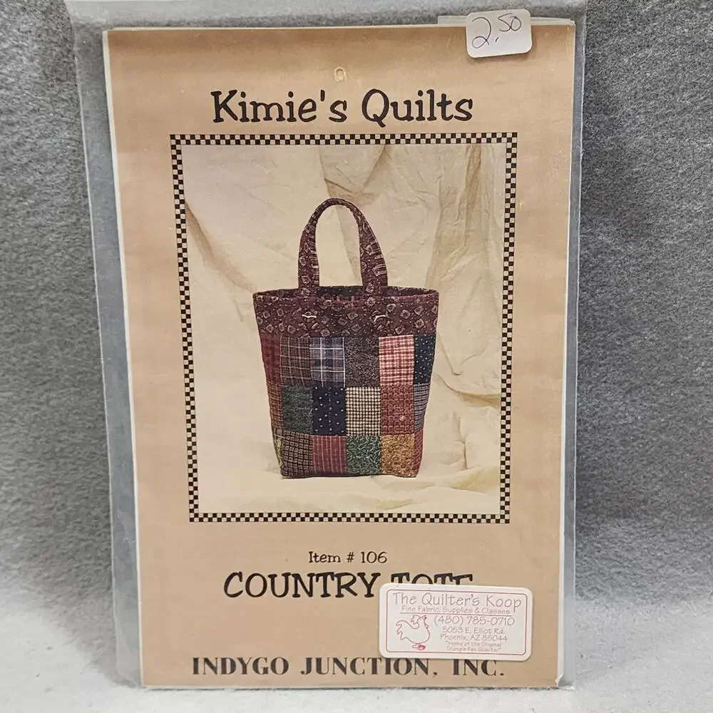 Country Tote #106 Sewing Quilting Pattern Kimie's Quilts Indygo Junction Inc NEW